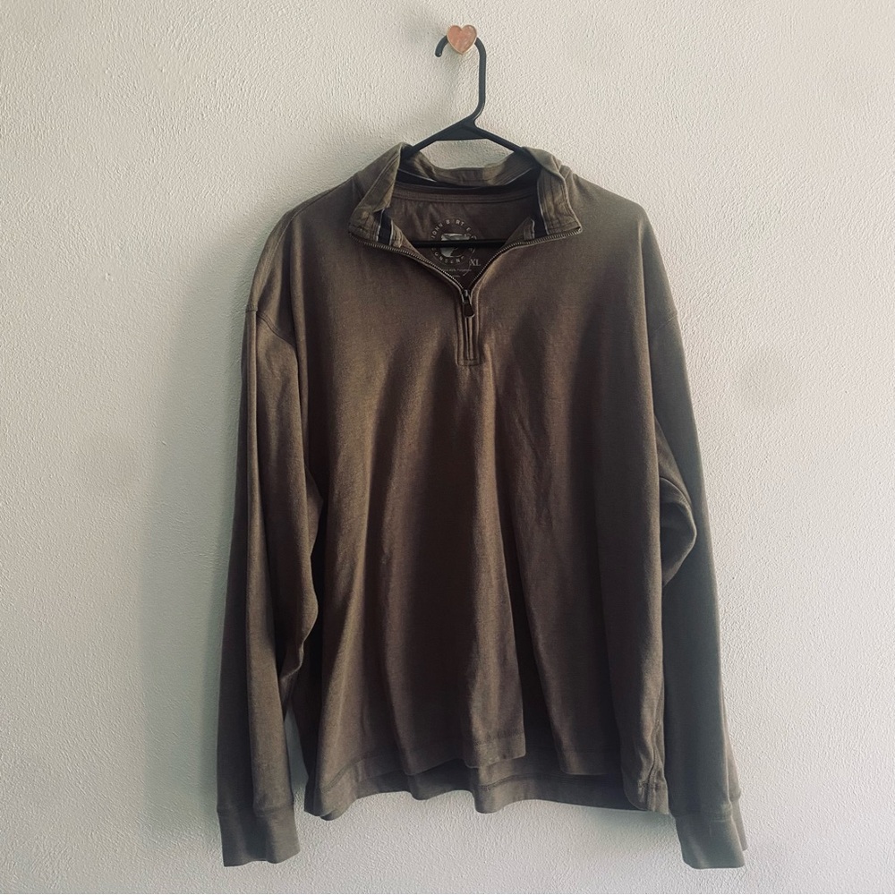 John Bartlett Consensus brown quarter zip sweatshirt